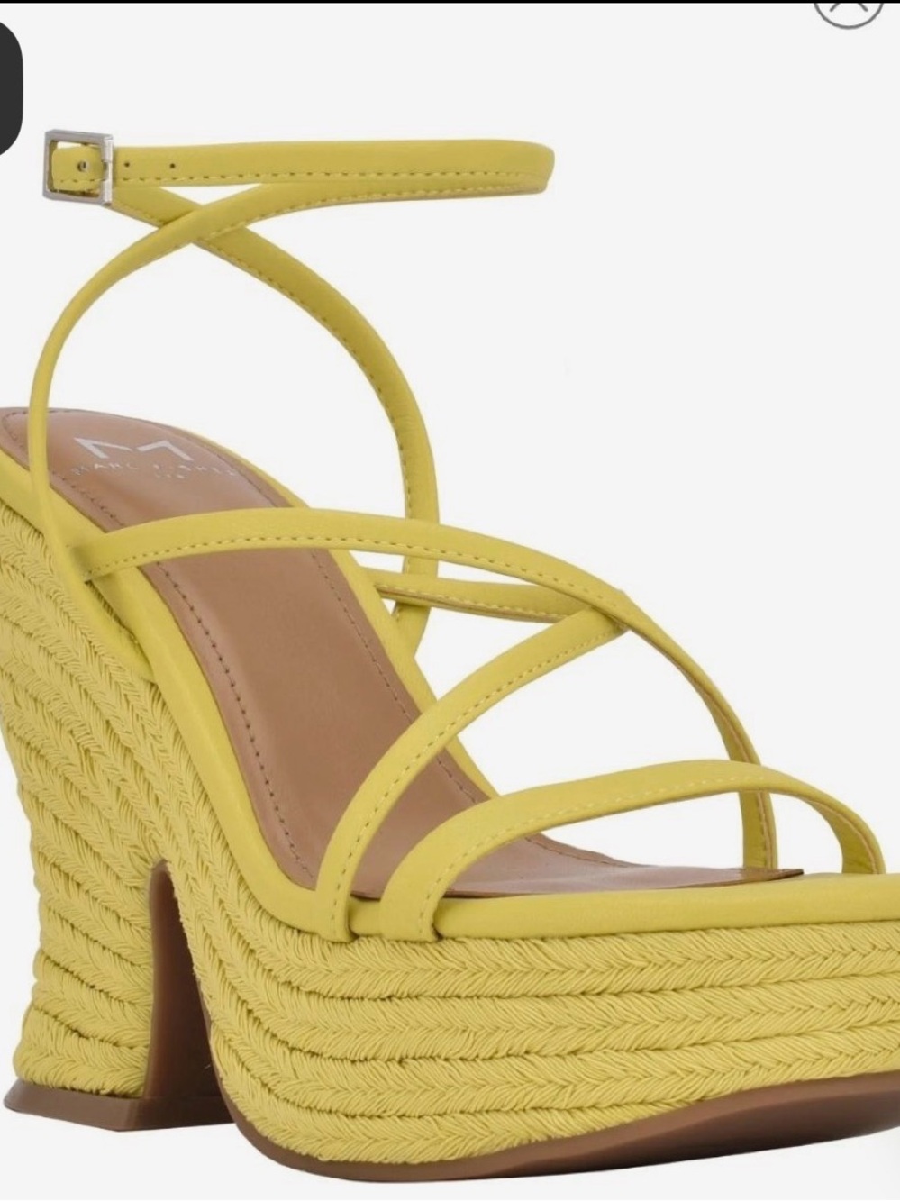 Marc fisher Yellow Strappy Platform Wedge Sandals